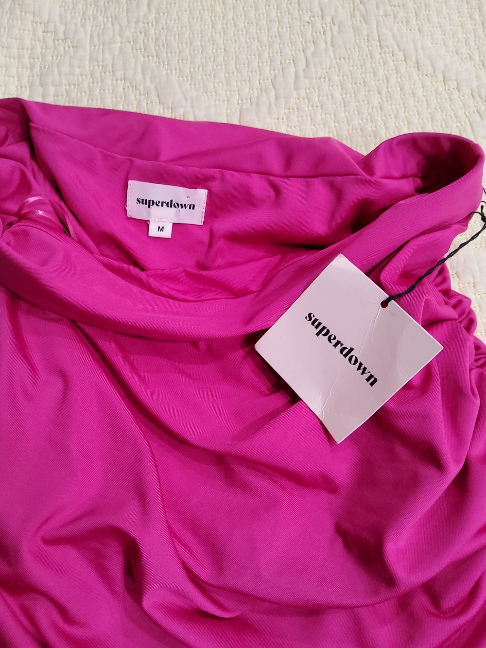 Superdown Tiffany High-Rise Ruched Midi Skirt in Hot Pink - Picture 2 of 12